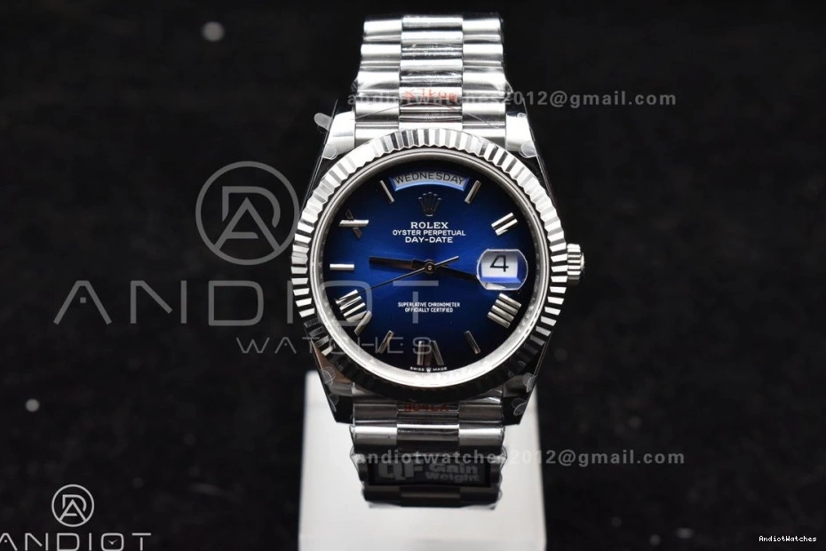 Dial V4 724 Weight) Edition SS QF Practical Blue (Gain A2836 DayDate 904L Bracelet Black Best Steel on 40 President 0419